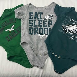 Philadelphia Eagles NB & Infant Three-Pack Eat, Sleep & Drool Retro Bodysuits